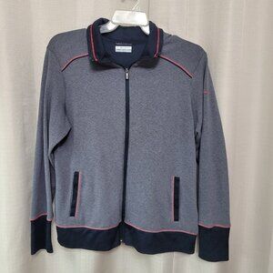Columbia Omni-Wick Full Zip Jacket Women's Size XL Gray Navy Blue